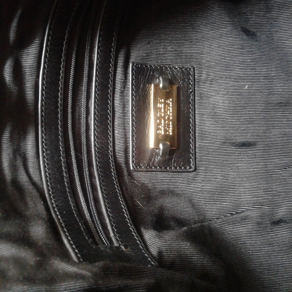 Badgley Mischka Black Leather Hand Tote Bag. - Picture 4 of 6